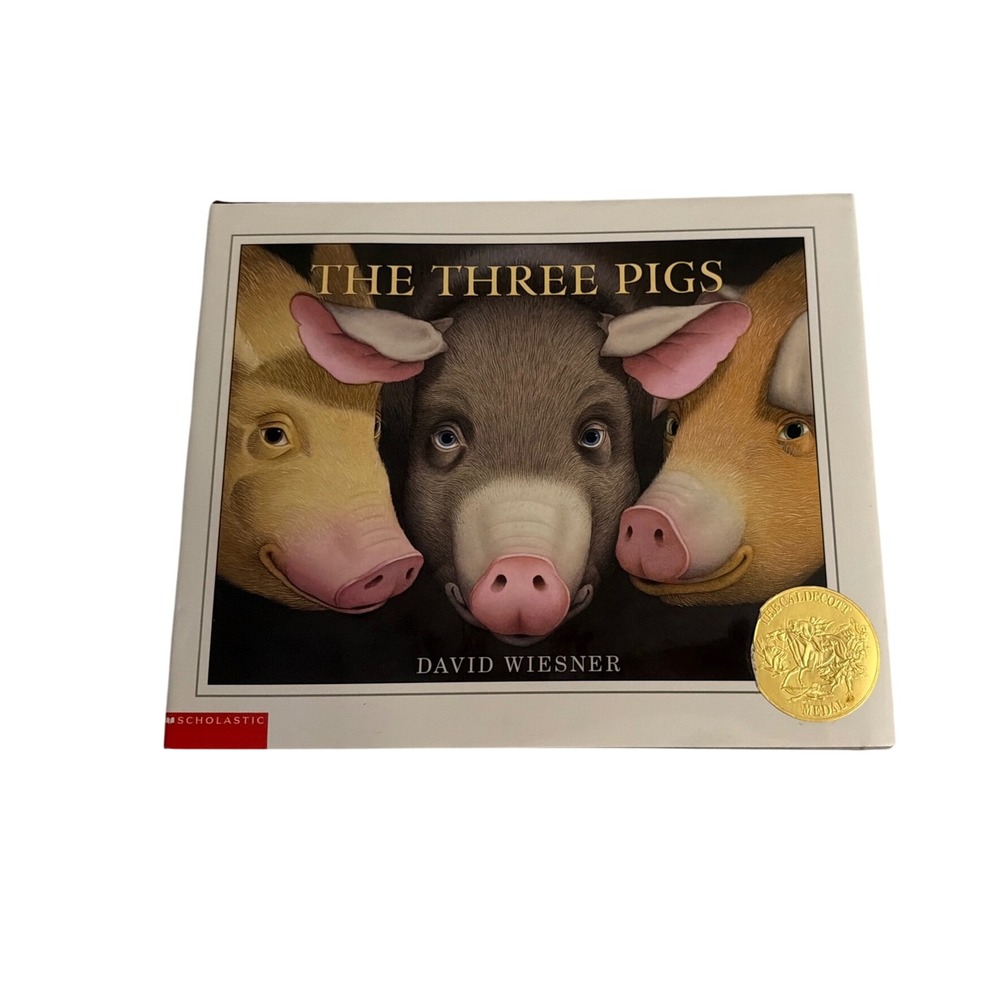 The Three Pigs by David Wiesner Scholastic Caldecott Medal Hardcover Book
